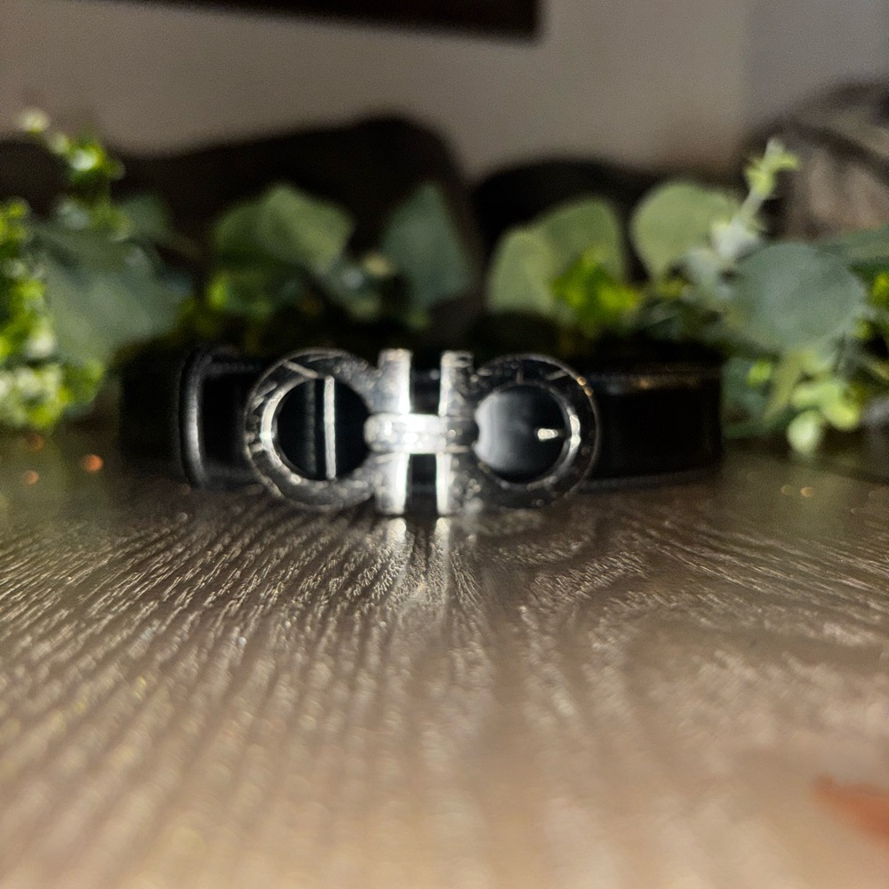 Salvatore Ferragamo Black Belt with Silver Buckle - Picture 3 of 3